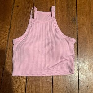 Klassy Network Light Pink Ribbed Tank Top